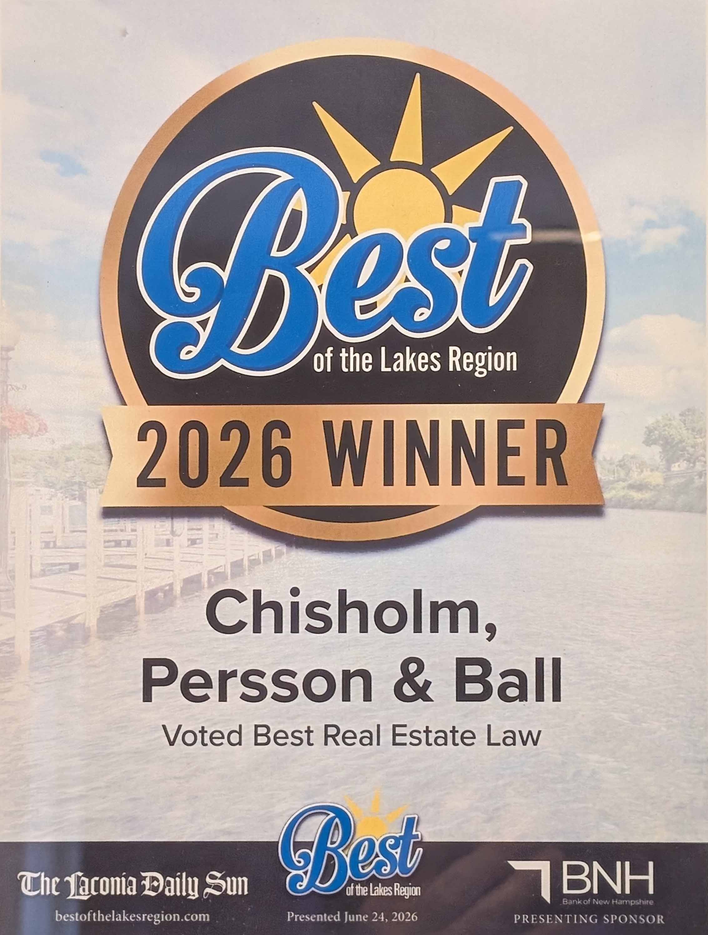 Best of Lakes Region awards — Chisholm, Persson & Ball